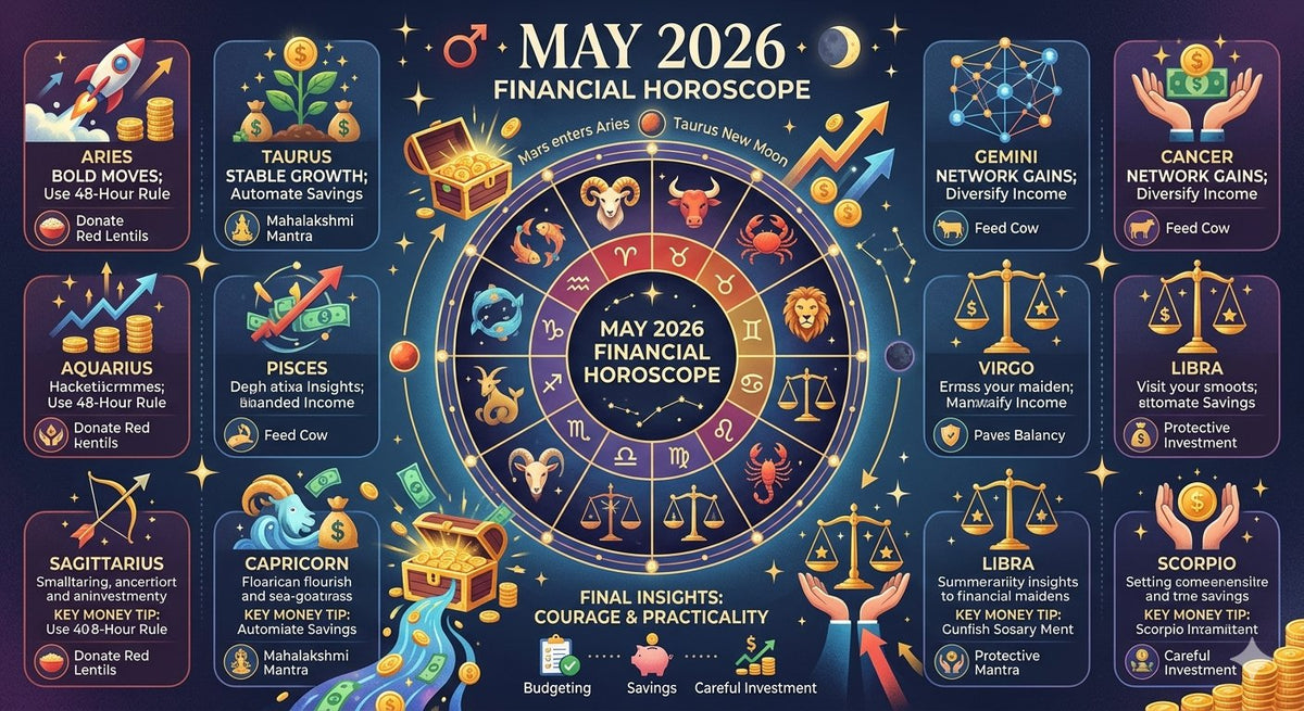 May 2026 Financial Horoscope: Money Predictions & Remedies for All 12 Zodiac Signs