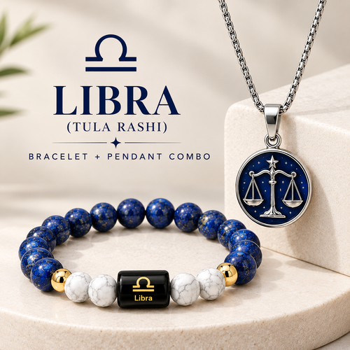 Libra Harmony Combo – तुला राशि Bracelet & Pendant