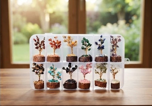Multistone Crystal Flower Tree – 12 Piece Set
