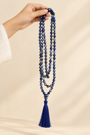Lapis Lazuli Crystal Beads Mala Spiritual Necklace