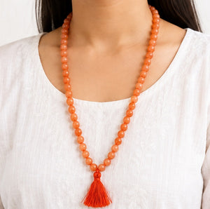 Confidence & Creative Energy Crystal Duo – Orange Aventurine Bracelet & Mala