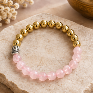 Rose Quartz & Golden Hematite Love and Prosperity Bracelet