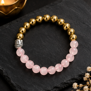 Rose Quartz & Golden Hematite Love and Prosperity Bracelet