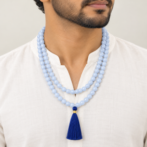Blue Lace Agate Mala – ‘’Speak with Calm, Flow with Peace’’