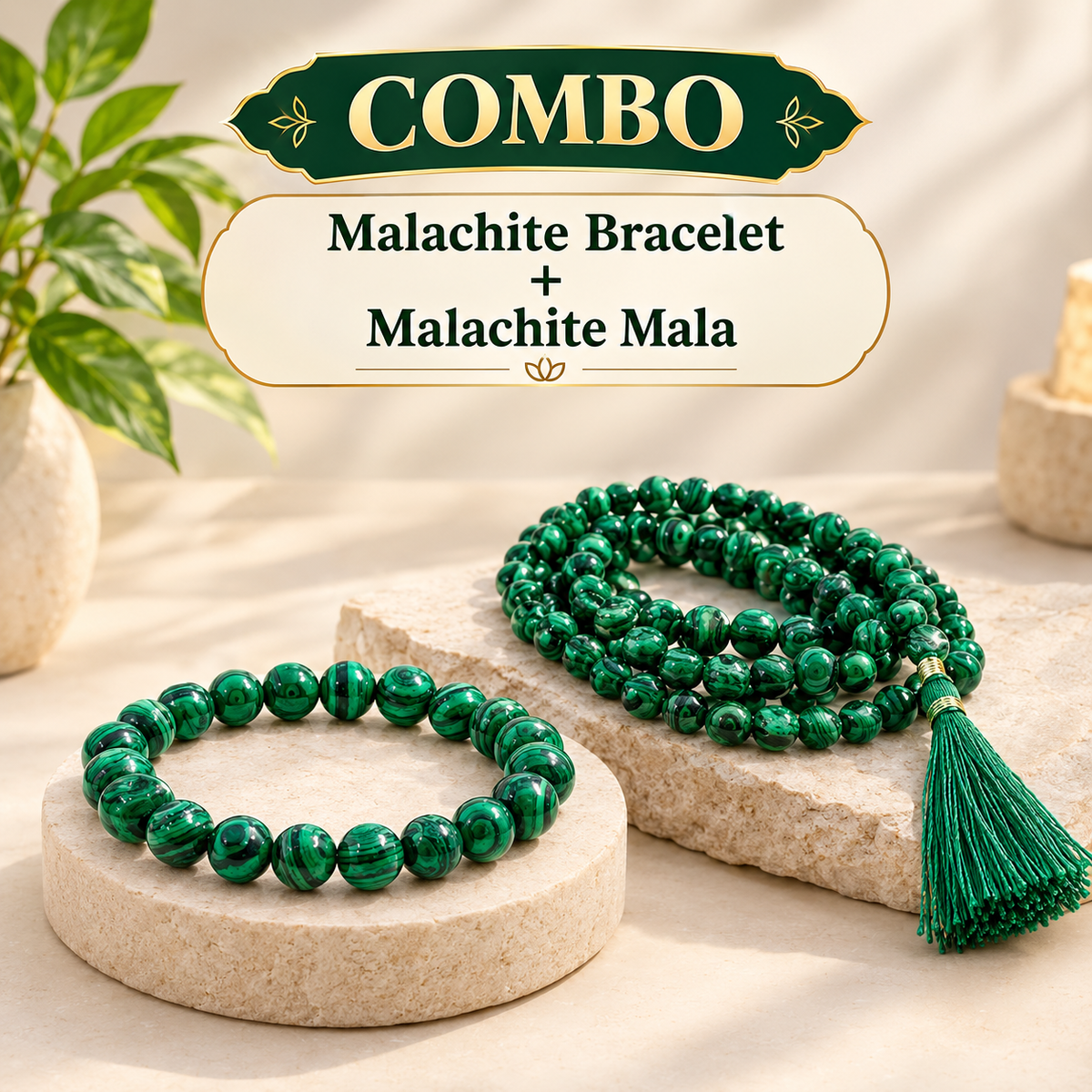 Transformation & Protection Collection – Malachite Bracelet & Mala