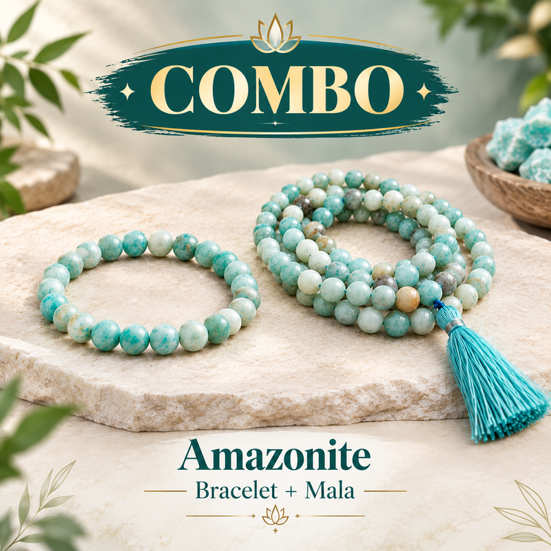 Amazonite Calm & Balance Set – Bracelet & Mala