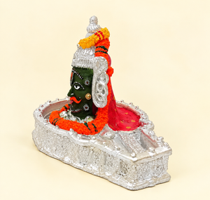 Mahakaleshwar Mahadev Shivling with Ornate Silver-Finish Jaladhari Base