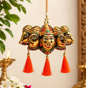 Panchmukhi Hanuman Ji Wall Hanging | Five-Faced Bajrangbali Spiritual Décor