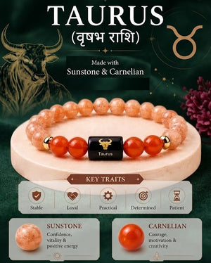Taurus (वृषभ राशि) Zodiac Crystal Bracelet for Men & Women