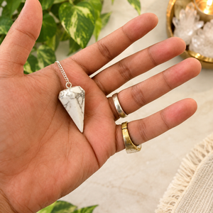 Natural Howlite Stone Pendulum | Crystal Dowsing Tool
