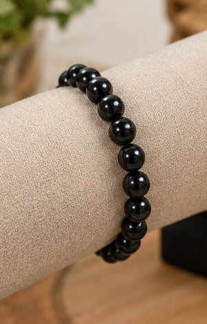 Black Obsidian Crystal Beads Bracelet