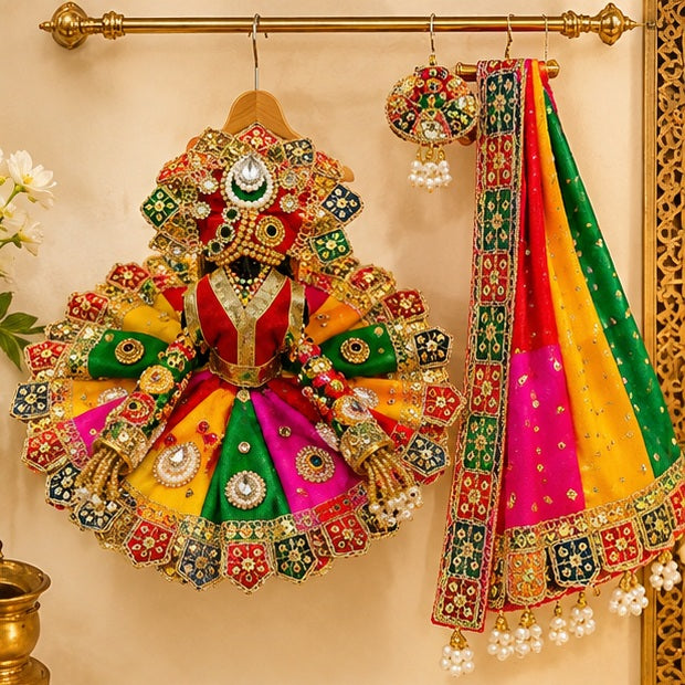 Shyam Rangoli Multicolour Royal Poshak for Laddu Gopal Ji