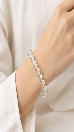 Clarity & Intention Collection – Clear Quartz Bracelet & Mala
