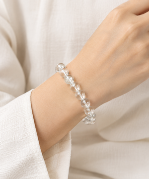 Clarity & Intention Collection – Clear Quartz Bracelet & Mala