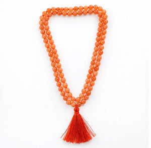 Orange Aventurine Crystal Beads Mala Spiritual Necklace