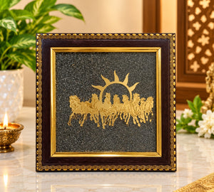 7 Running Horses Pyrite Frame Photo Frame – 8 Inch