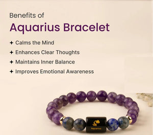 Aquarius (कुंभ राशि) Zodiac Crystal Bracelet for Men & Women