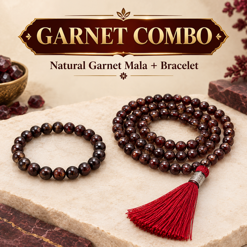 Garnet Vitality Set – Natural Garnet Bracelet & Mala
