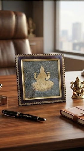Lakshmi Ji Pyrite Frame Photo Frame | Goddess Lakshmi Spiritual Vastu Decor