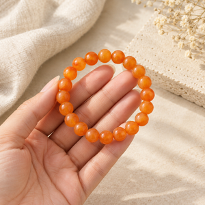 Orange Aventurine Crystal Beads Bracelet for Confidence & Positive Energy