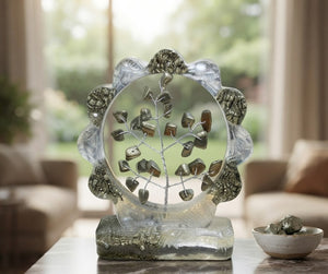 Pyrite & Selenite Orgonite Gemstone Tree | Natural Crystal Tree
