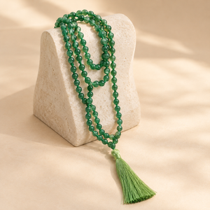 Green Jade Crystal Beads Mala Spiritual Necklace