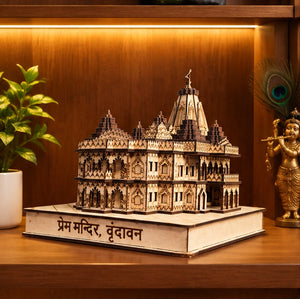 Prem Mandir Vrindavan Decorative Wooden Temple Model