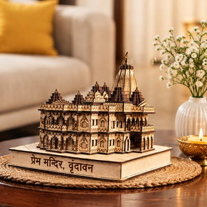 Prem Mandir Vrindavan Decorative Wooden Temple Model