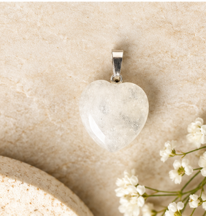 Natural Clear Quartz Heart Shaped Pendant