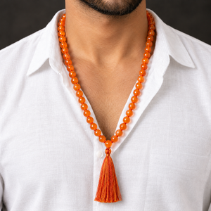Carnelian Mala | Natural Crystal Beads Spiritual Necklace
