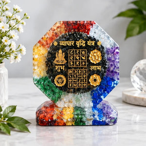 Seven Chakra Orgonite Vyapar Vriddhi Yantra | Vastu Decor for Business Growth & Prosperity