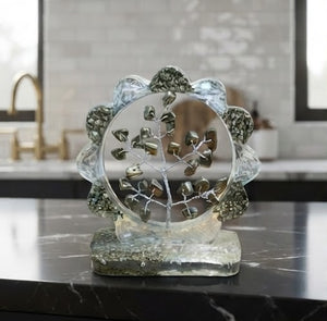 Pyrite & Selenite Orgonite Gemstone Tree | Natural Crystal Tree