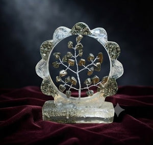 Pyrite & Selenite Orgonite Gemstone Tree | Natural Crystal Tree