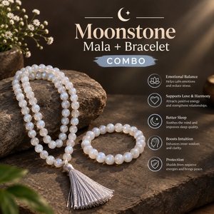 Moonstone Serenity Set – Bracelet & Mala for Intuition, Emotional Balance & Fresh Beginnings