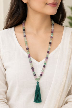 Clarity & Focus Crystal Duo – Fluorite Bracelet & Mala