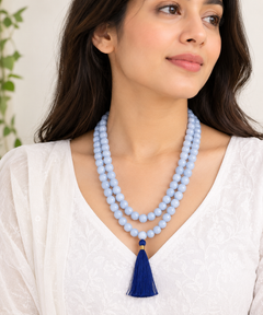 Blue Lace Agate Mala – ‘’Speak with Calm, Flow with Peace’’
