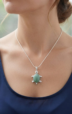 Green Jade Turtle Pendant for Good Luck Prosperity and Vastu Feng Shui