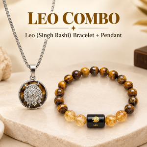 Leo Royal Charm Combo – सिंह राशि Bracelet & Pendant