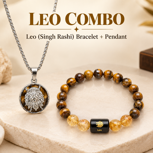 Leo Royal Charm Combo – सिंह राशि Bracelet & Pendant