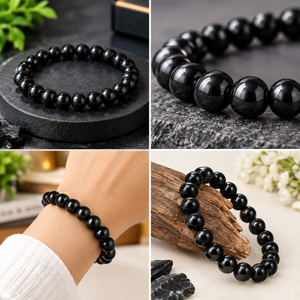 Black Obsidian Crystal Beads Bracelet