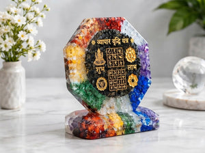 Seven Chakra Orgonite Vyapar Vriddhi Yantra | Vastu Decor for Business Growth & Prosperity