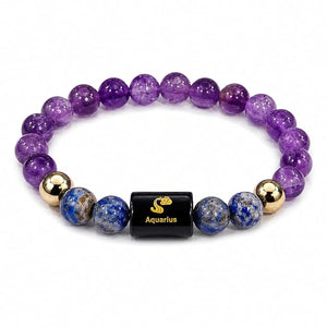 Aquarius (कुंभ राशि) Zodiac Crystal Bracelet for Men & Women