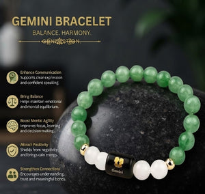 Gemini Zodiac Bracelet for Men & Women | Mithun Rashi Crystal Bracelet