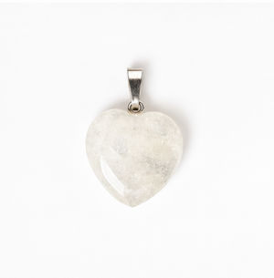 Natural Clear Quartz Heart Shaped Pendant
