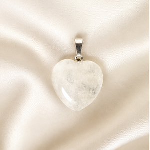 Natural Clear Quartz Heart Shaped Pendant
