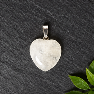 Natural Clear Quartz Heart Shaped Pendant