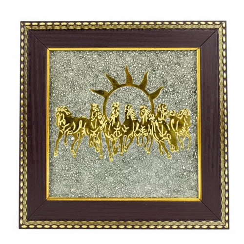 7 Running Horses Pyrite Frame Photo Frame – 8 Inch