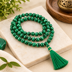 Malachite Crystal Beads Mala Spiritual Necklace