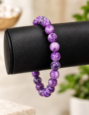 Natural Lepidolite Crystal Beads Bracelet