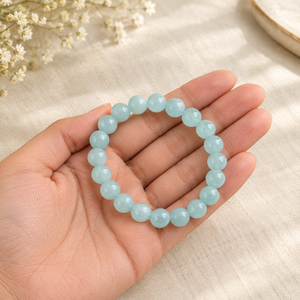 Natural Aquamarine Crystal Beads Bracelet